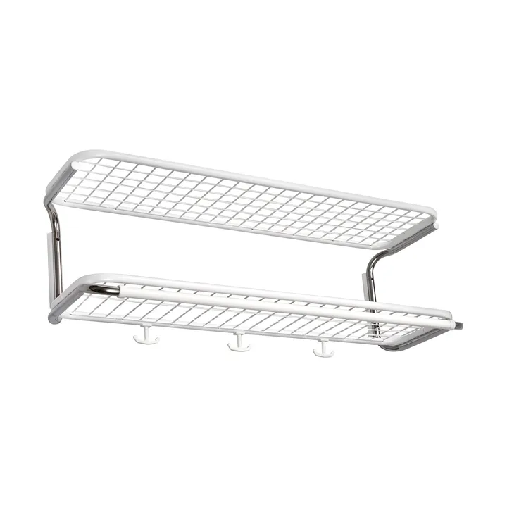 Classic 650 hatthylla - vit/krom, 2 plan, 70 cm - Essem Design