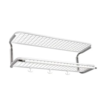 Classic 650 hatthylla - vit/krom, 2 plan, 80 cm - Essem Design