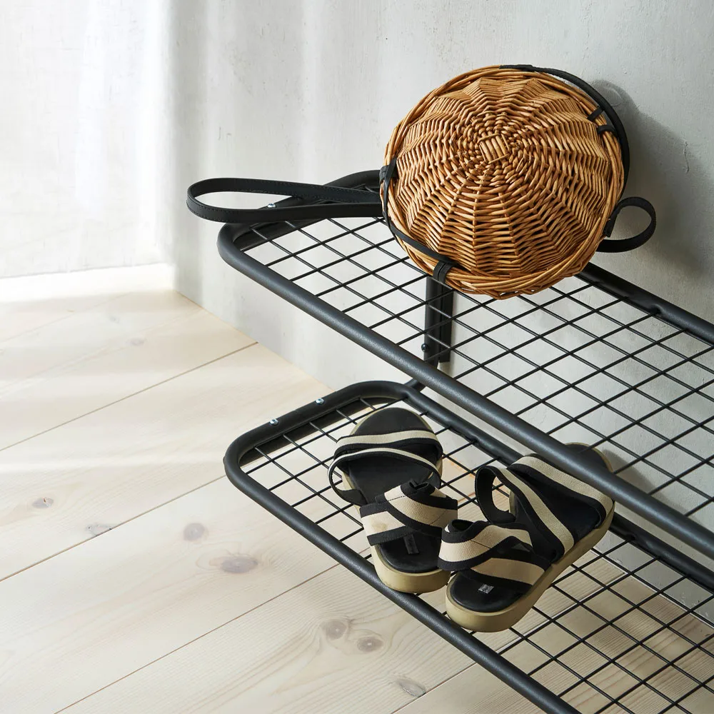 Classic 650 skohylla, svart/svart, 2 plan, 50 cm Essem Design