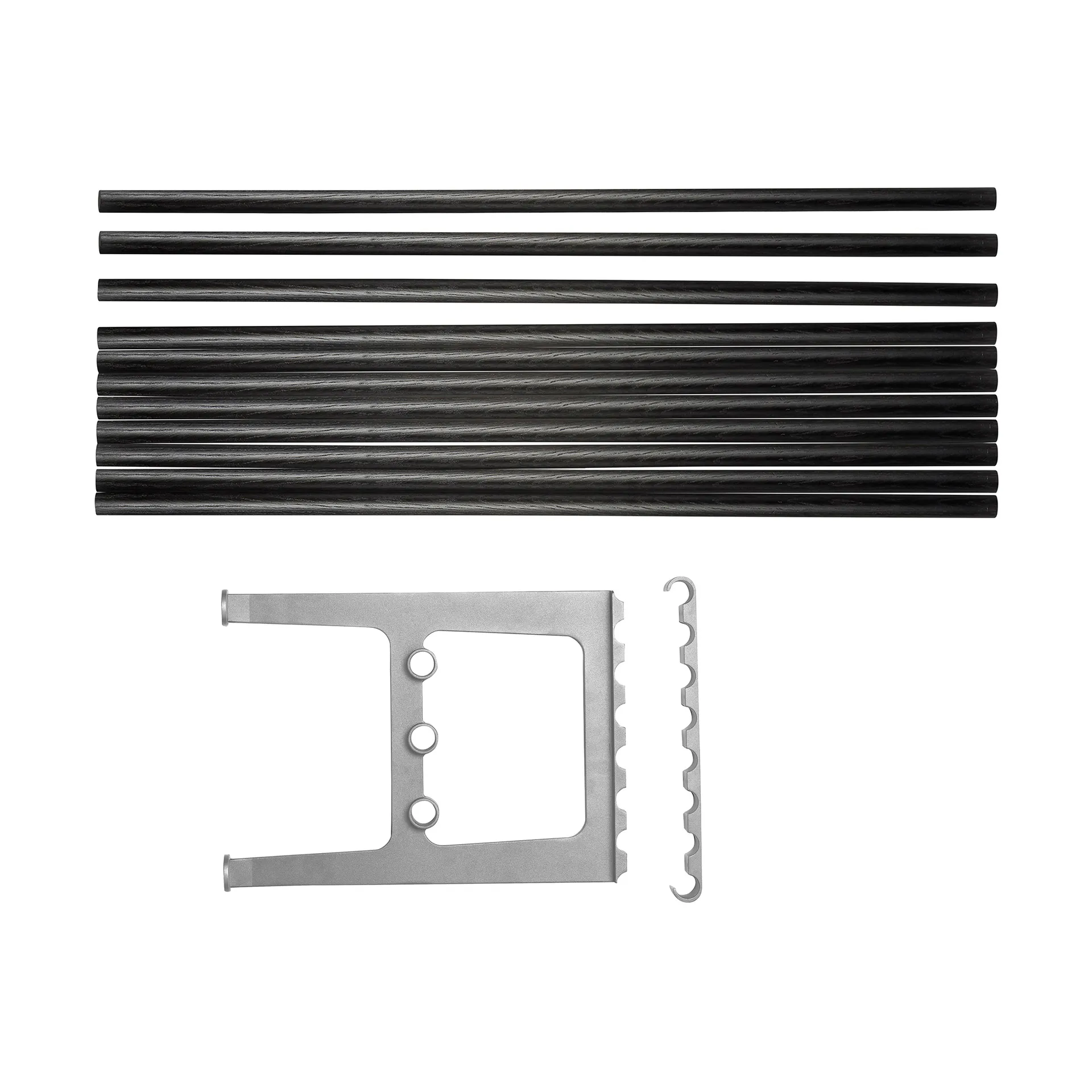 Nostalgi bänk påbyggnad 100 cm, Svartbetsad ek-aluminium Essem Design