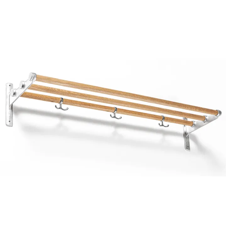 Nostalgi hatt-/skohylla - ek, aluminium - Essem Design