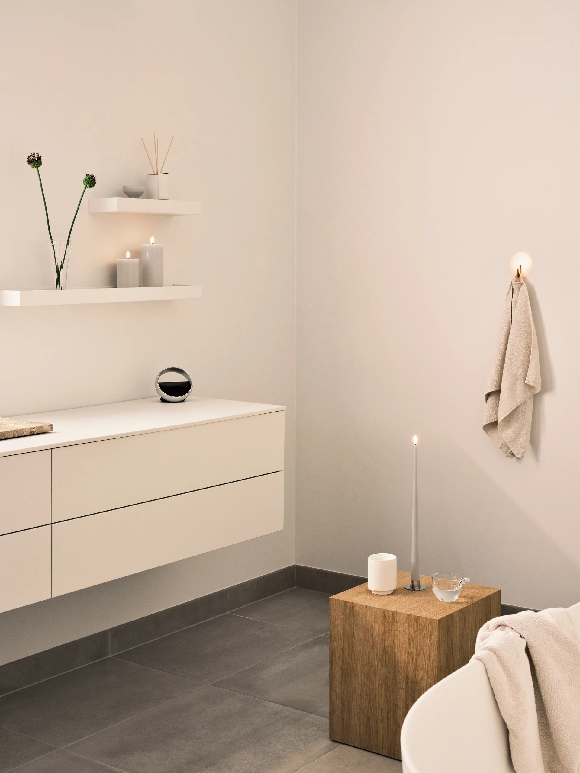 ester & erik blockljus LED, 22 Linen Grey, 15 cm ester & erik