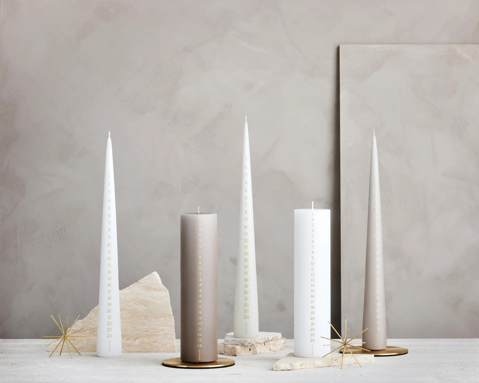 ester & erik kalenderljus 25 cm, 31 pure white ester & erik
