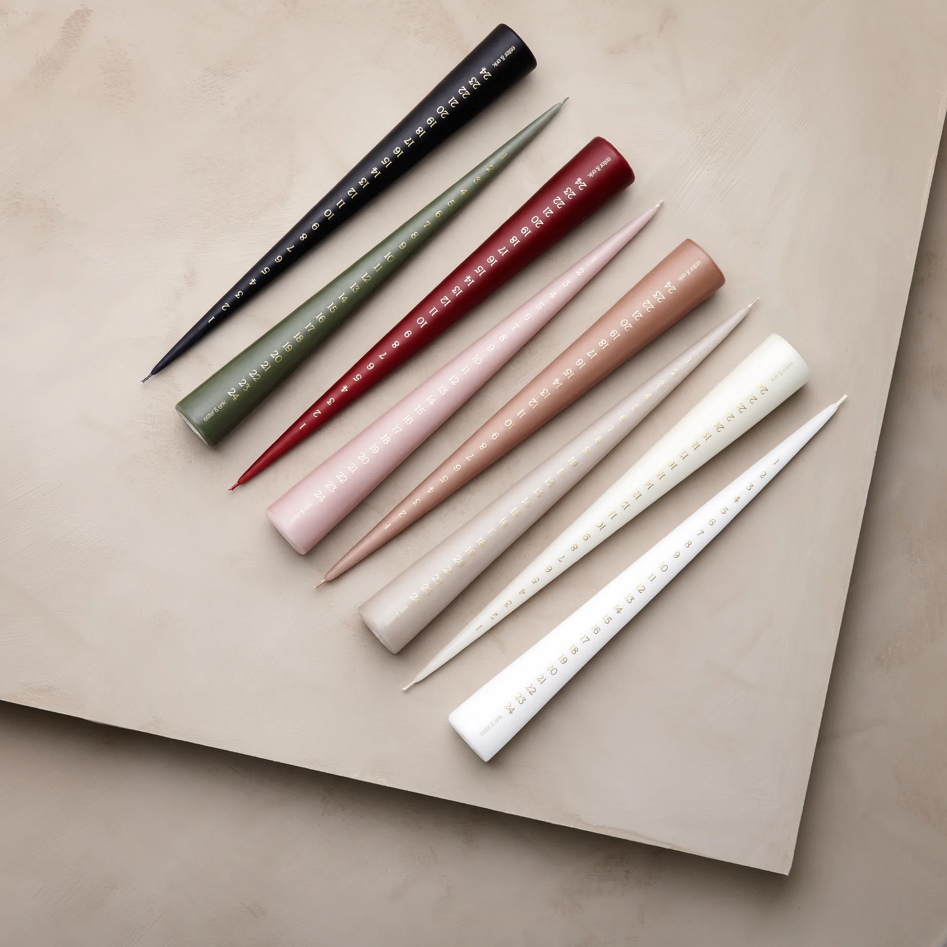 ester & erik kalenderljus 37 cm, 44/2 deep wine ester & erik