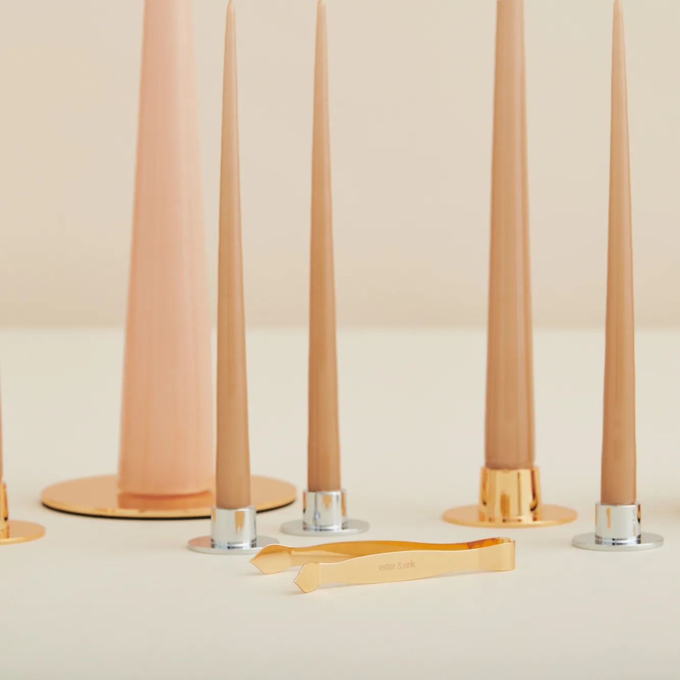 ester & erik konljus 37 cm 2-pack matt, Ice latte 11 ester & erik