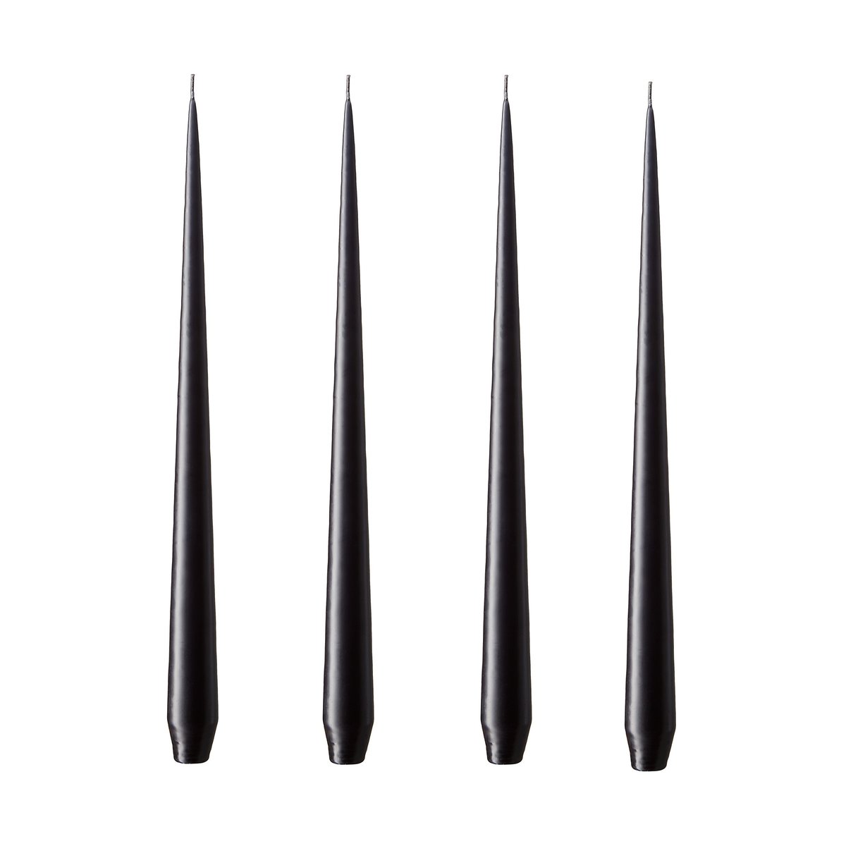 ester & erik ljus 4-pack matt raw black, 32 cm | Skandinavisk Design | Ljus | Svart