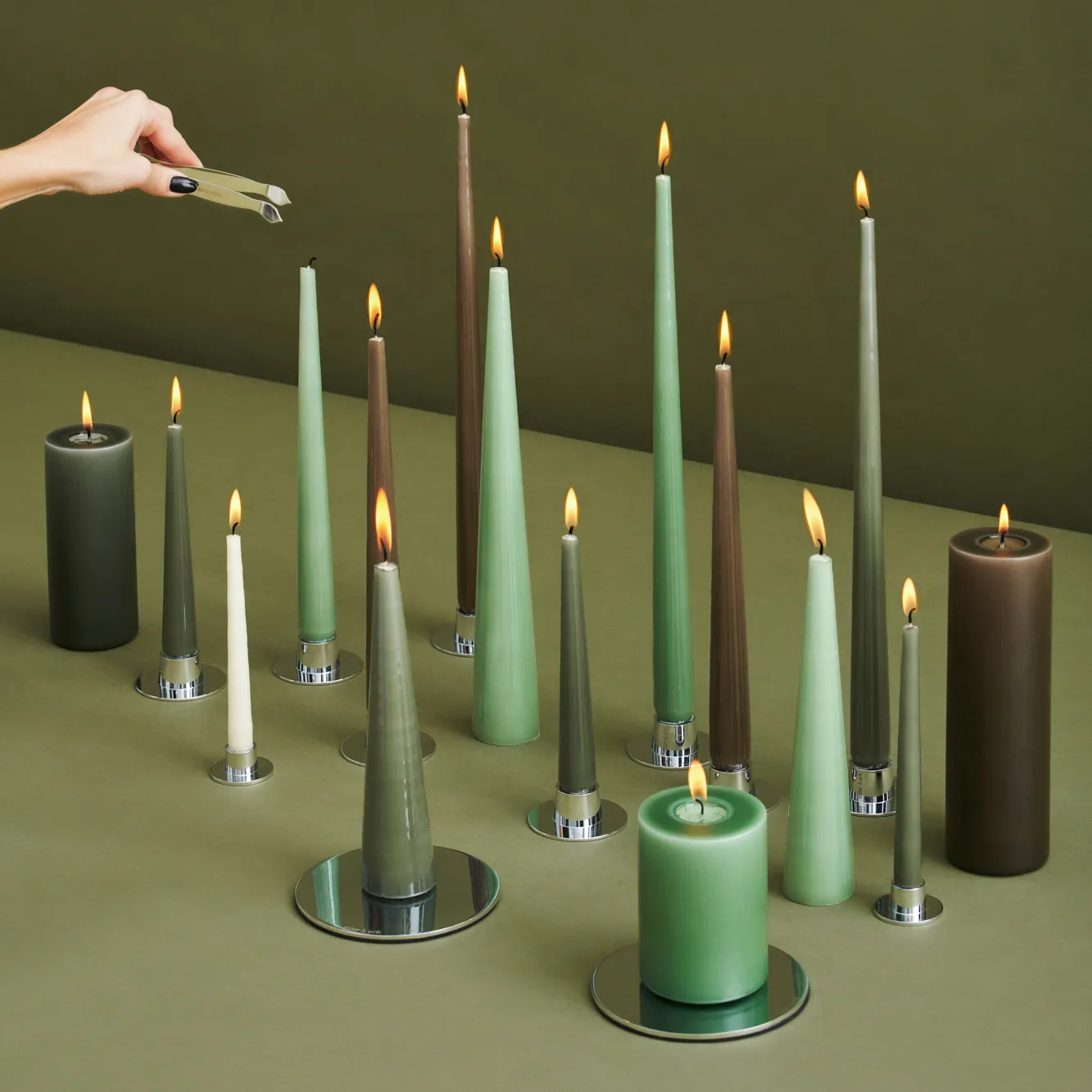 ester & erik ljus lackad 4-pack, green soil, 42 cm ester & erik