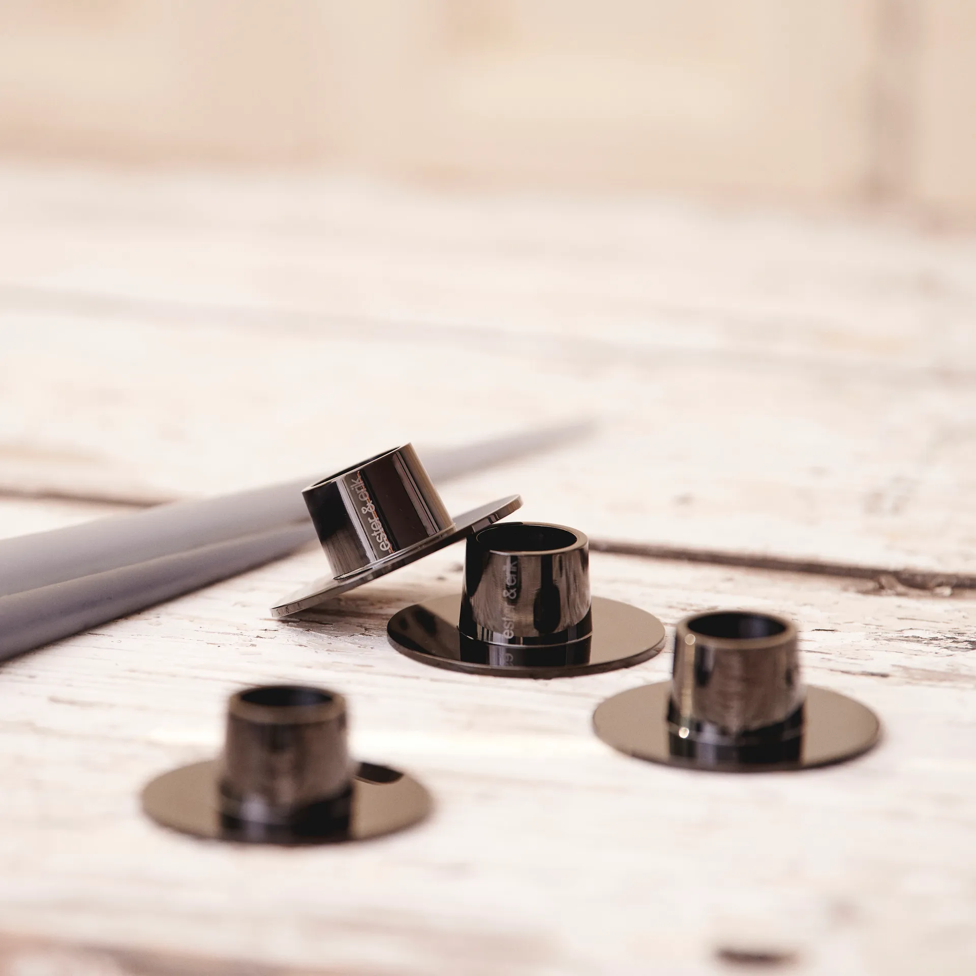 ester & erik ljusstake blank 2-pack, Svart ester & erik