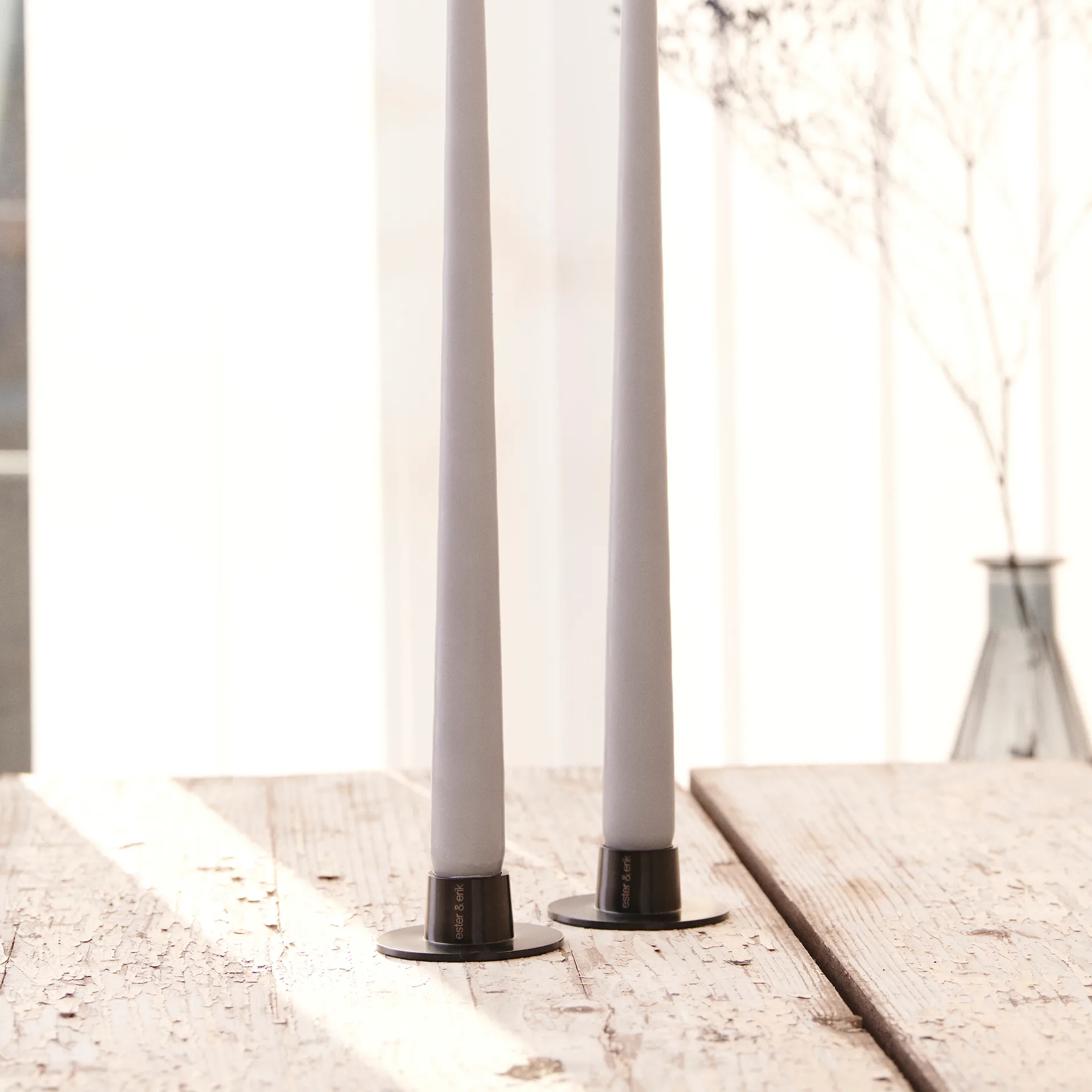 ester & erik ljusstake matt 2-pack, Svart ester & erik