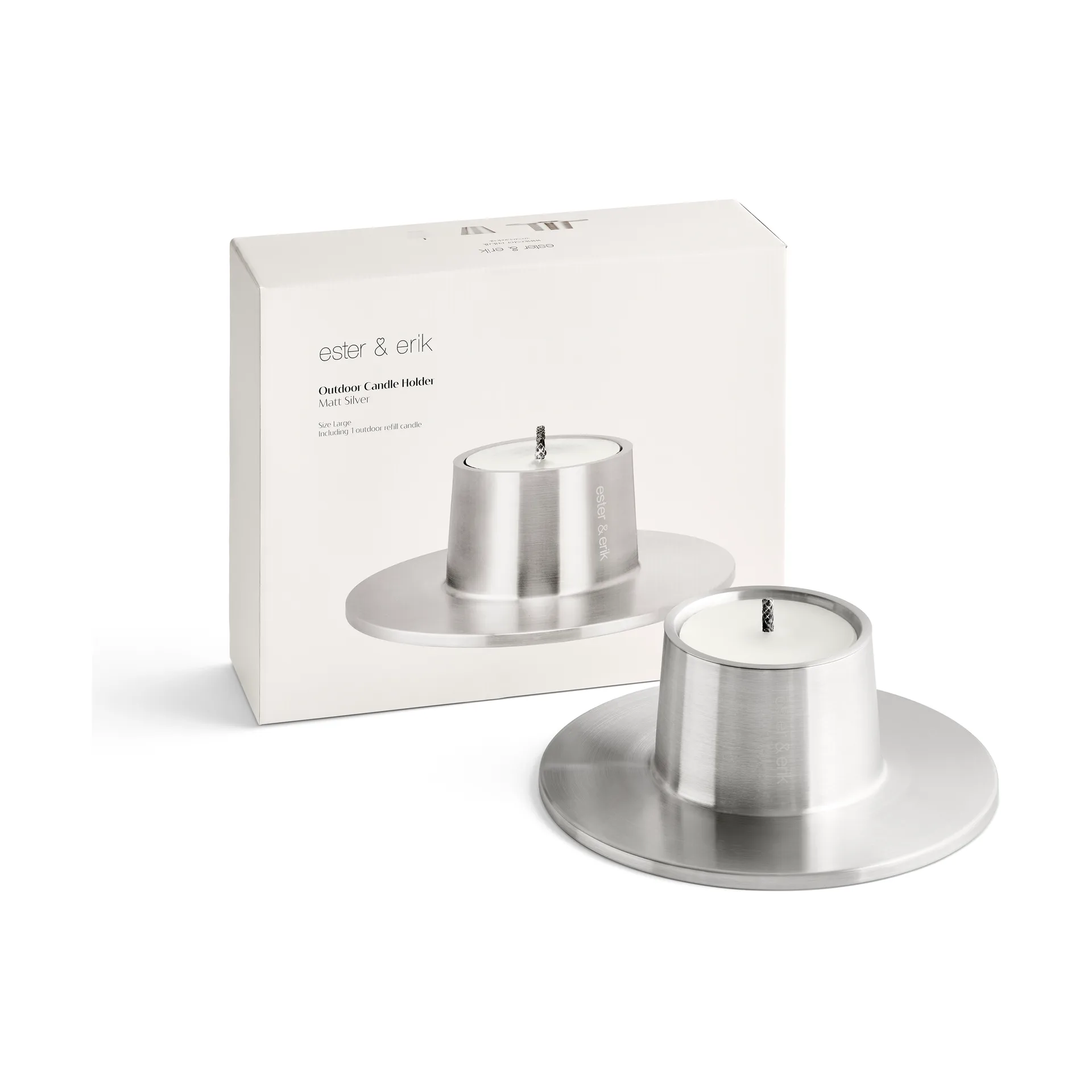 ester & erik utomhusljusstake large Ø32,3 cm, Silver ester & erik