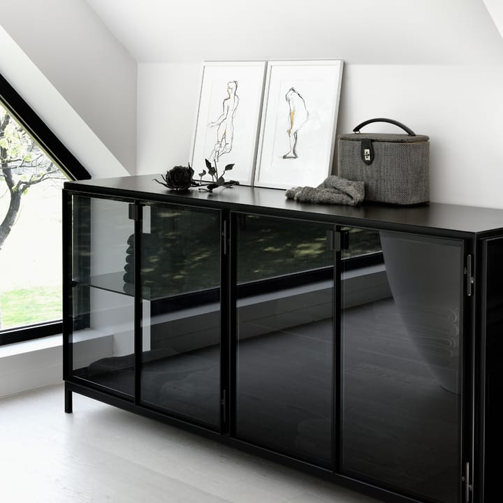 Anders sideboard, Svart 2 glasdörrar metall Ethnicraft