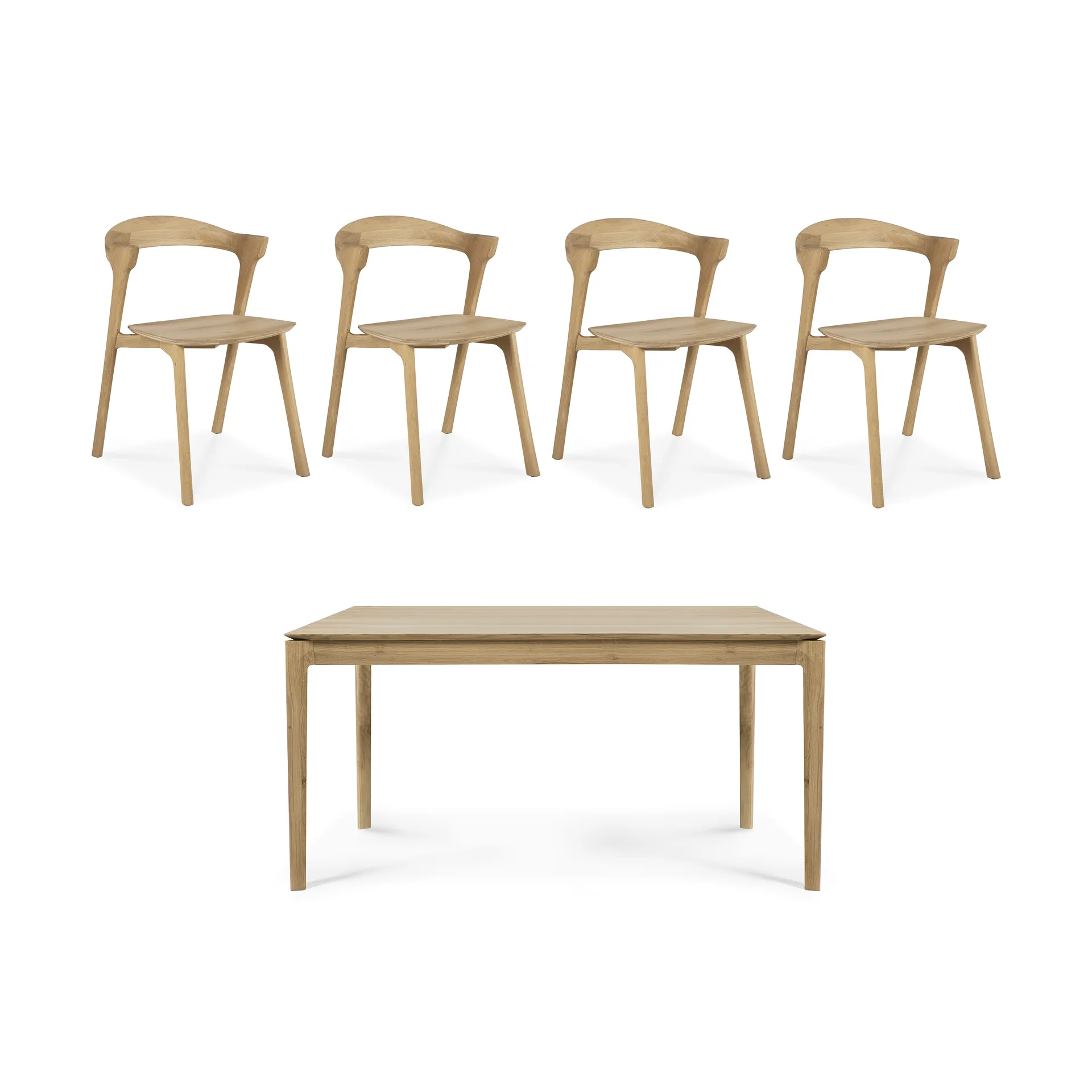 Bok matbord 160 cm + stol 4-pack - Hårdvaxoljad ek Ethnicraft