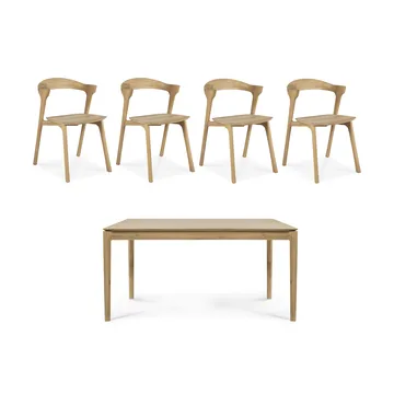 Bok matbord 160 cm + stol 4-pack - Hårdvaxoljad ek - Ethnicraft