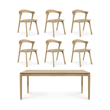Bok matbord 200 cm + stol 6-pack - Hårdvaxoljad ek - Ethnicraft