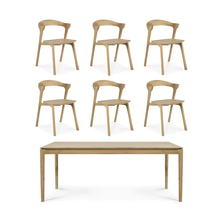 Bok matbord 200 cm + stol 6-pack - Hårdvaxoljad ek - undefined - Ethnicraft