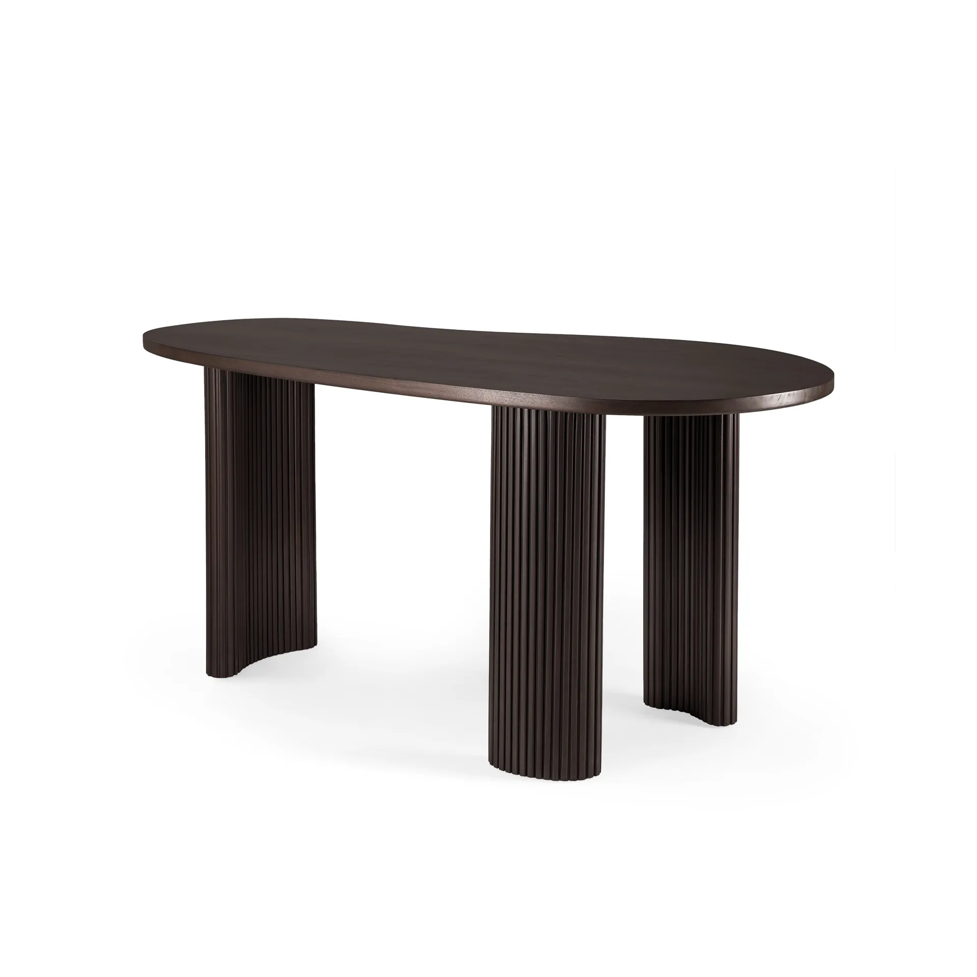 Boomerang skrivbord, Mörkbrunbetsad mahogny, 160x83x76 cm Ethnicraft