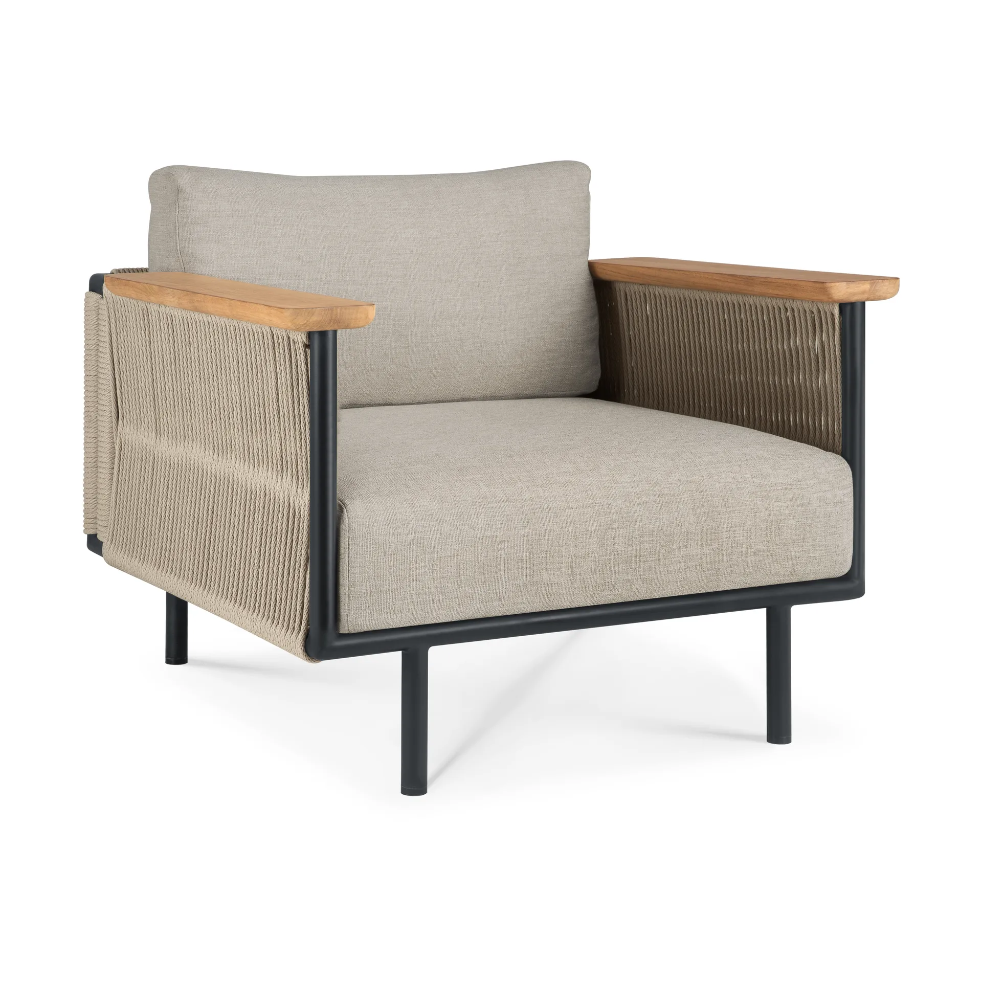 Corbey Outdoor loungestol med dyna, Aluminium black-Oyster Ethnicraft