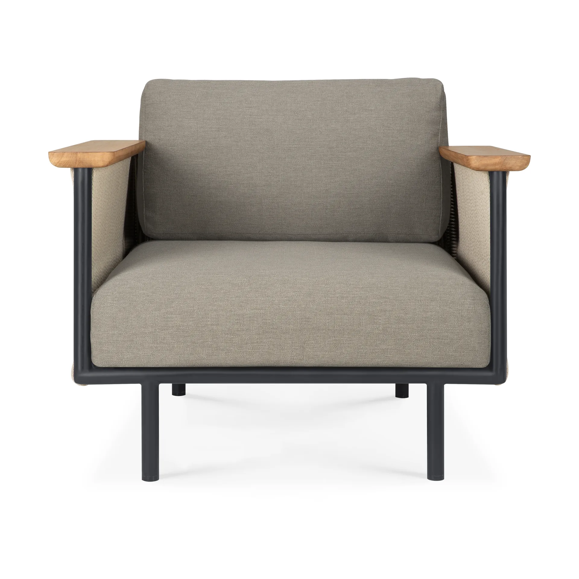 Corbey Outdoor loungestol med dyna, Aluminium black-Silt Ethnicraft