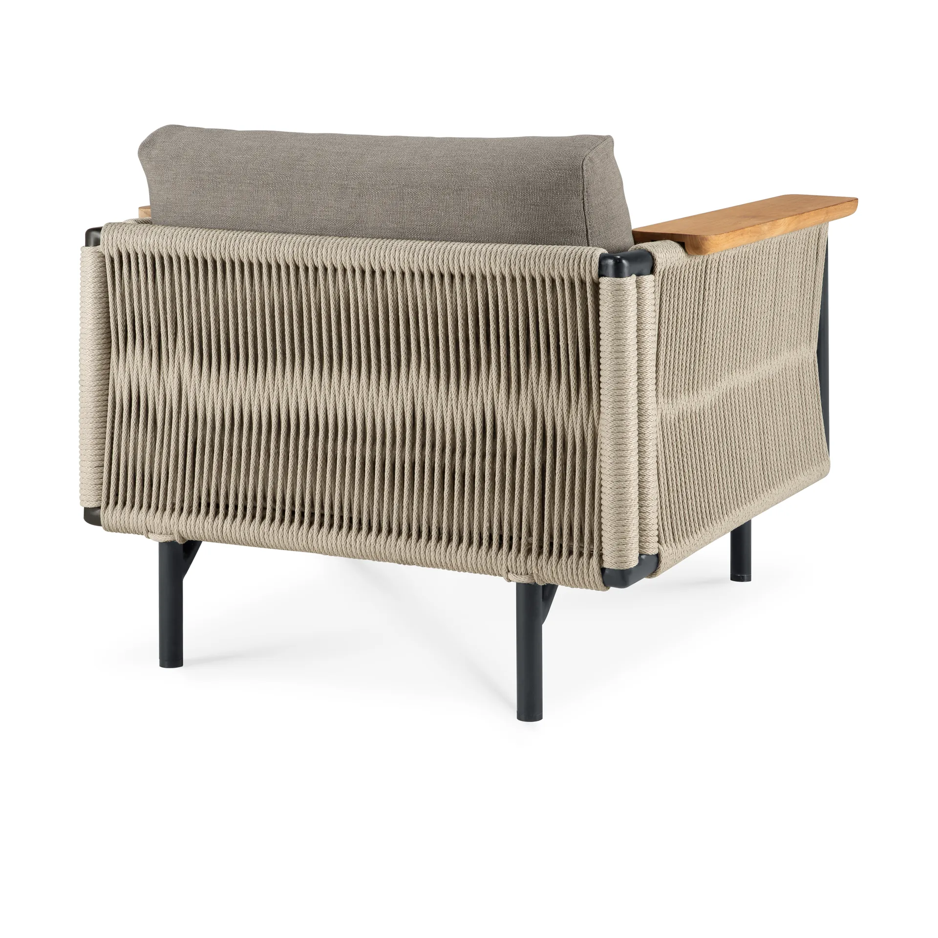 Corbey Outdoor loungestol med dyna, Aluminium black-Silt Ethnicraft