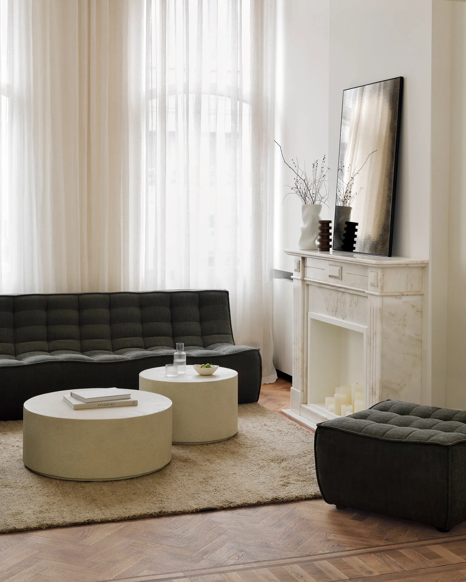 Elements soffbord, Off white, Ø80 cm Ethnicraft