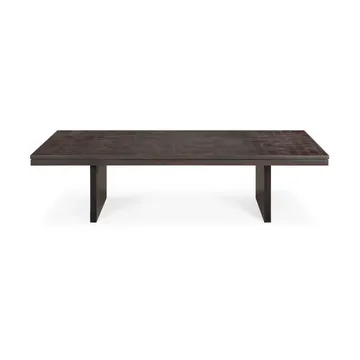 Grooves soffbord - Off black teak, 135x65 cm - Ethnicraft