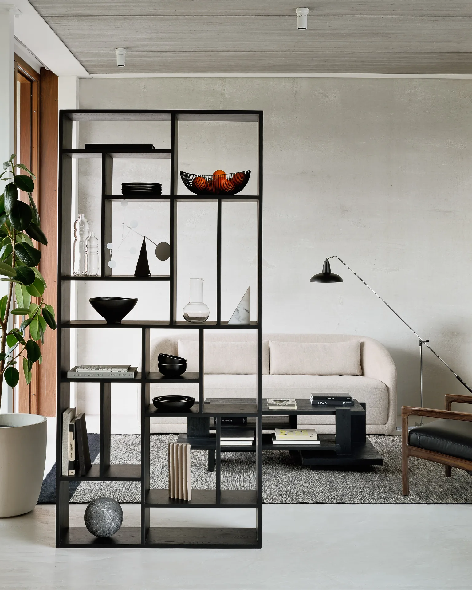 M Rack bokhylla stor, Svart ek Ethnicraft