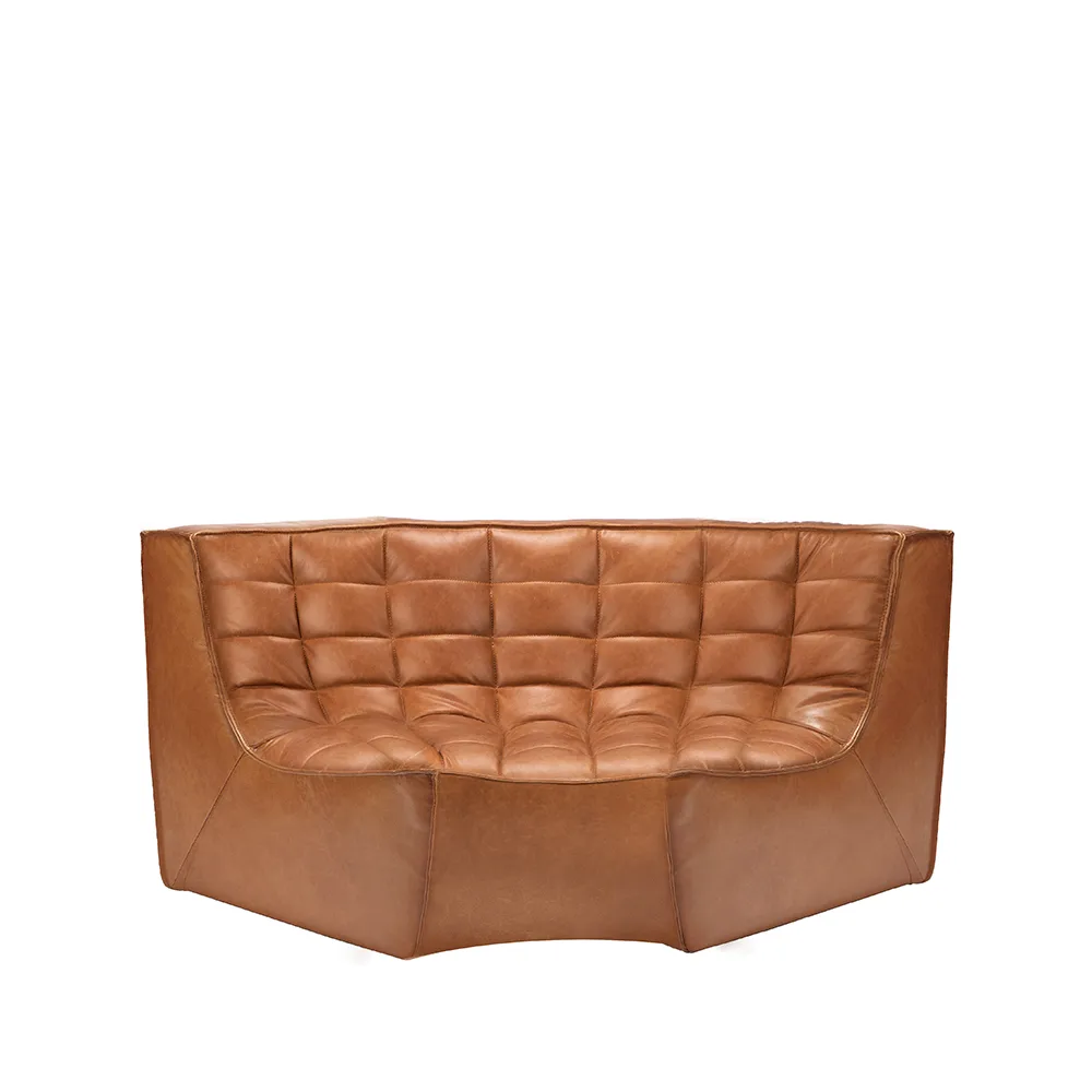 N701 hörnmodul rundad 90°, Läder old saddle Ethnicraft