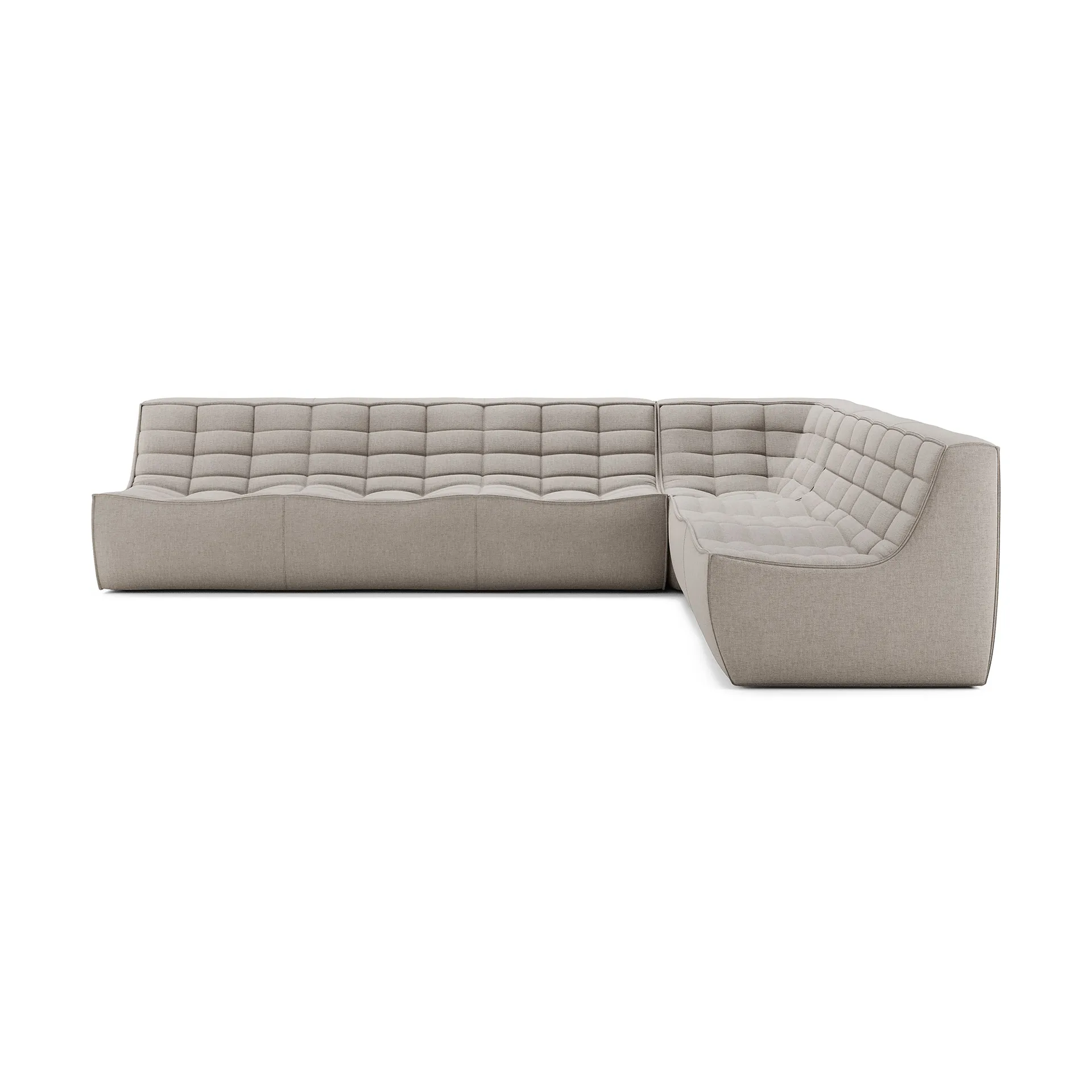 N701 modulhörnsoffa med rakt hörn, tyg Ecru Beige, 301x231 cm,  Ethnicraft