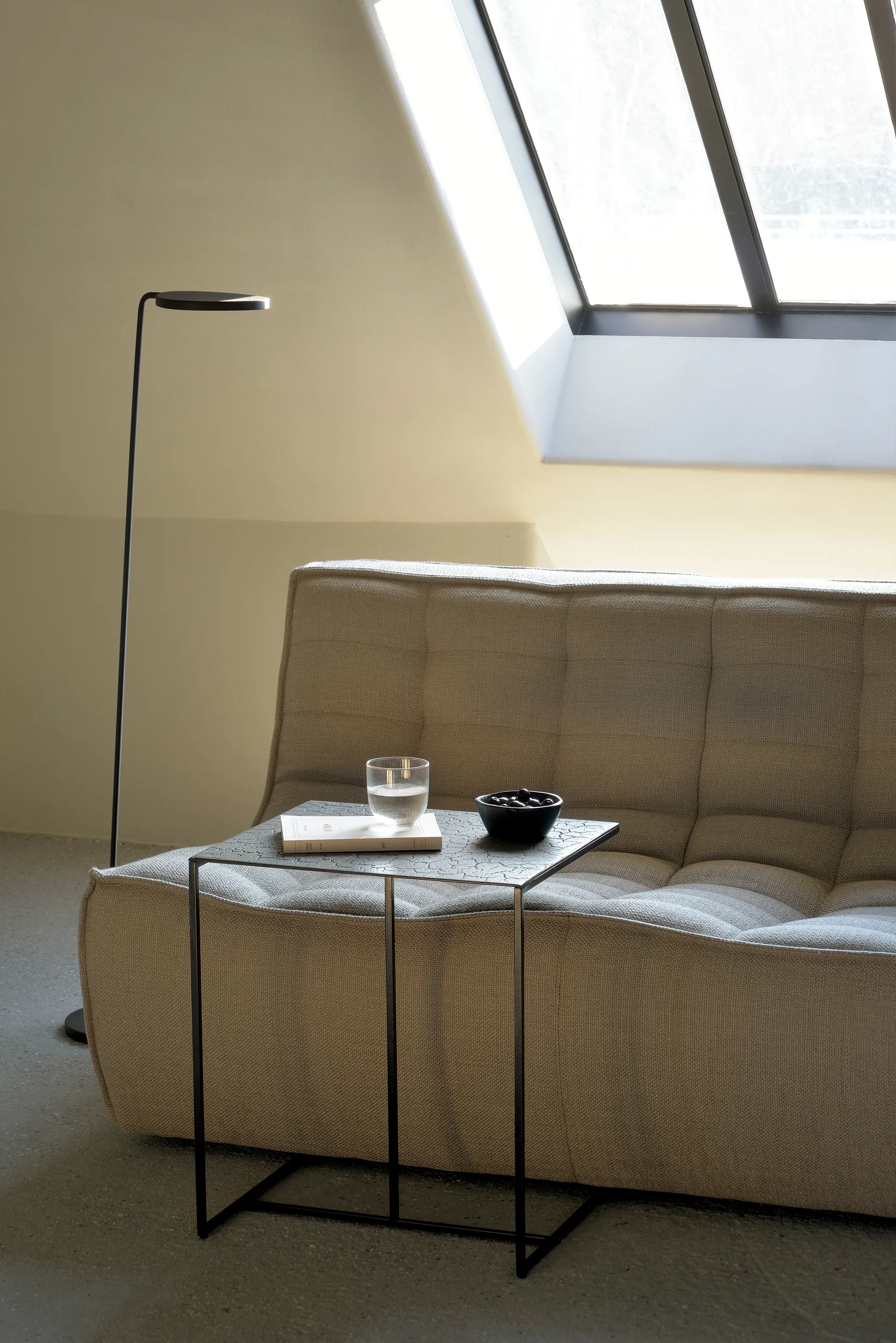 N701 modulhörnsoffa med rundat hörn, tyg Beige, 330x260 cm Ethnicraft