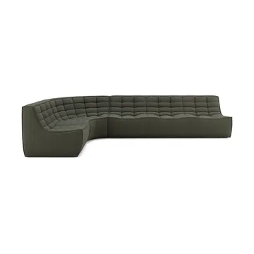 N701 modulhörnsoffa med rundat hörn, tyg Moss Eco, 301x171 cm - Ethnicraft