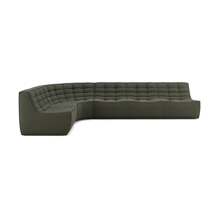 N701 modulhörnsoffa med rundat hörn, tyg Moss Eco, 301x171 cm - Ethnicraft