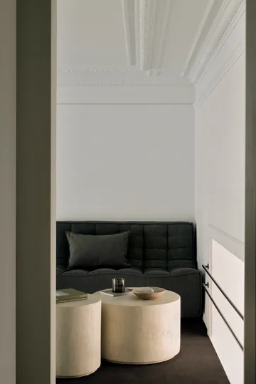 N701 modulhörnsoffa med rundat hörn, tyg Moss Eco, 330x260 cm - Ethnicraft