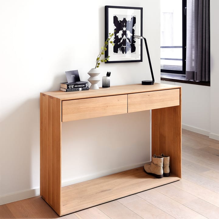Nordic konsolbord, Lackad ek två lådor 120x40 cm Ethnicraft