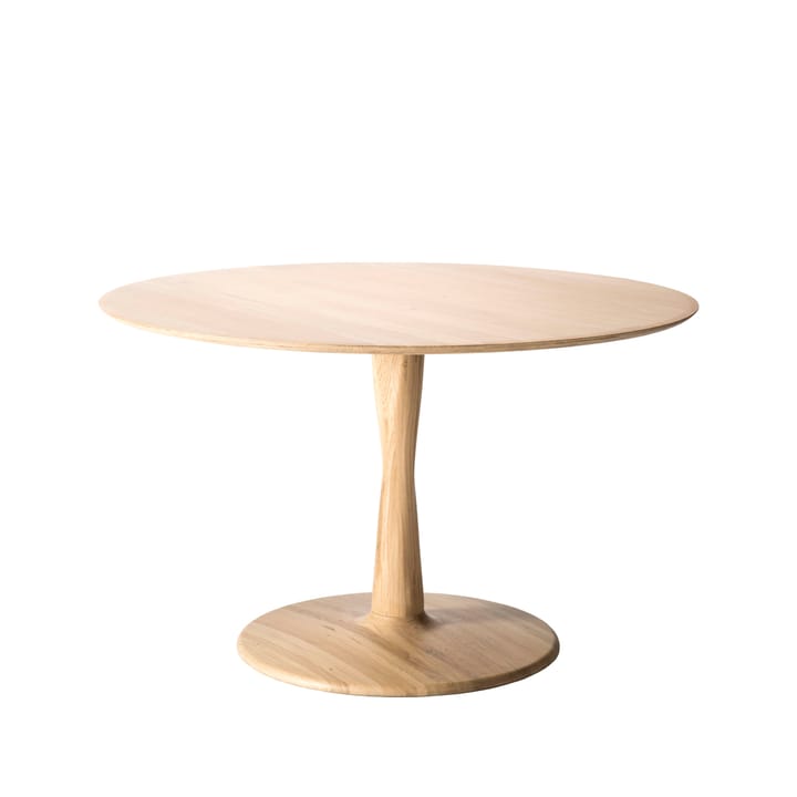 Torsion matbord runt vitpigmenterad hårdvaxolja - Ø127 cm - Ethnicraft NV