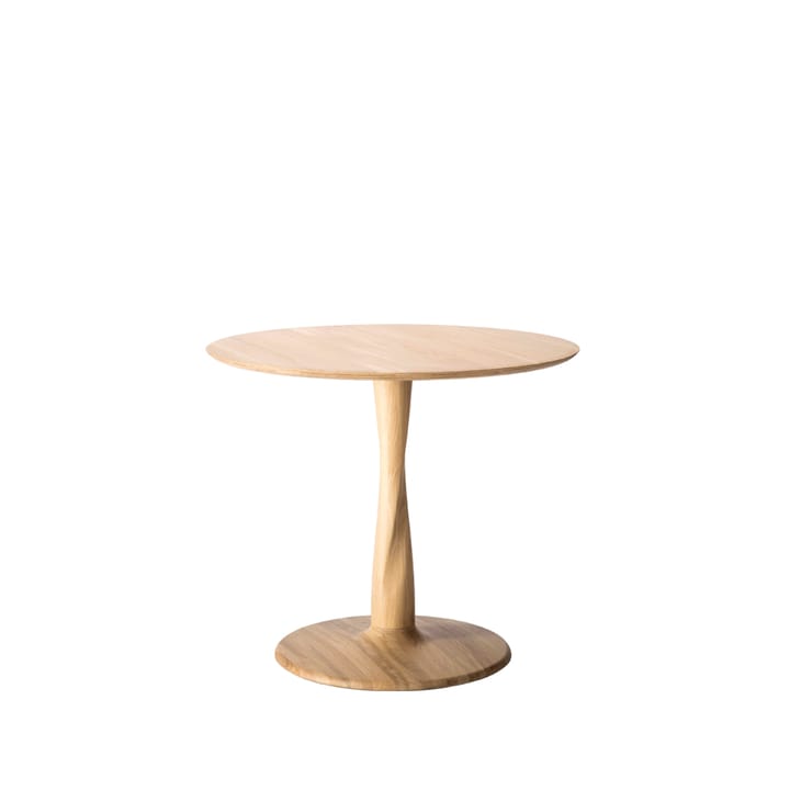 Torsion matbord runt vitpigmenterad hårdvaxolja - Ø90 cm - Ethnicraft NV