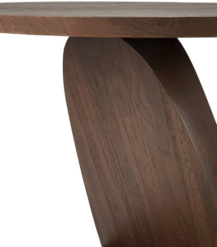 Oblic sidobord Ø52 cm, Brunbetsad teak Ethnicraft
