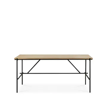 Oscar skrivbord - Massiv ek-svart metallstativ - Ethnicraft