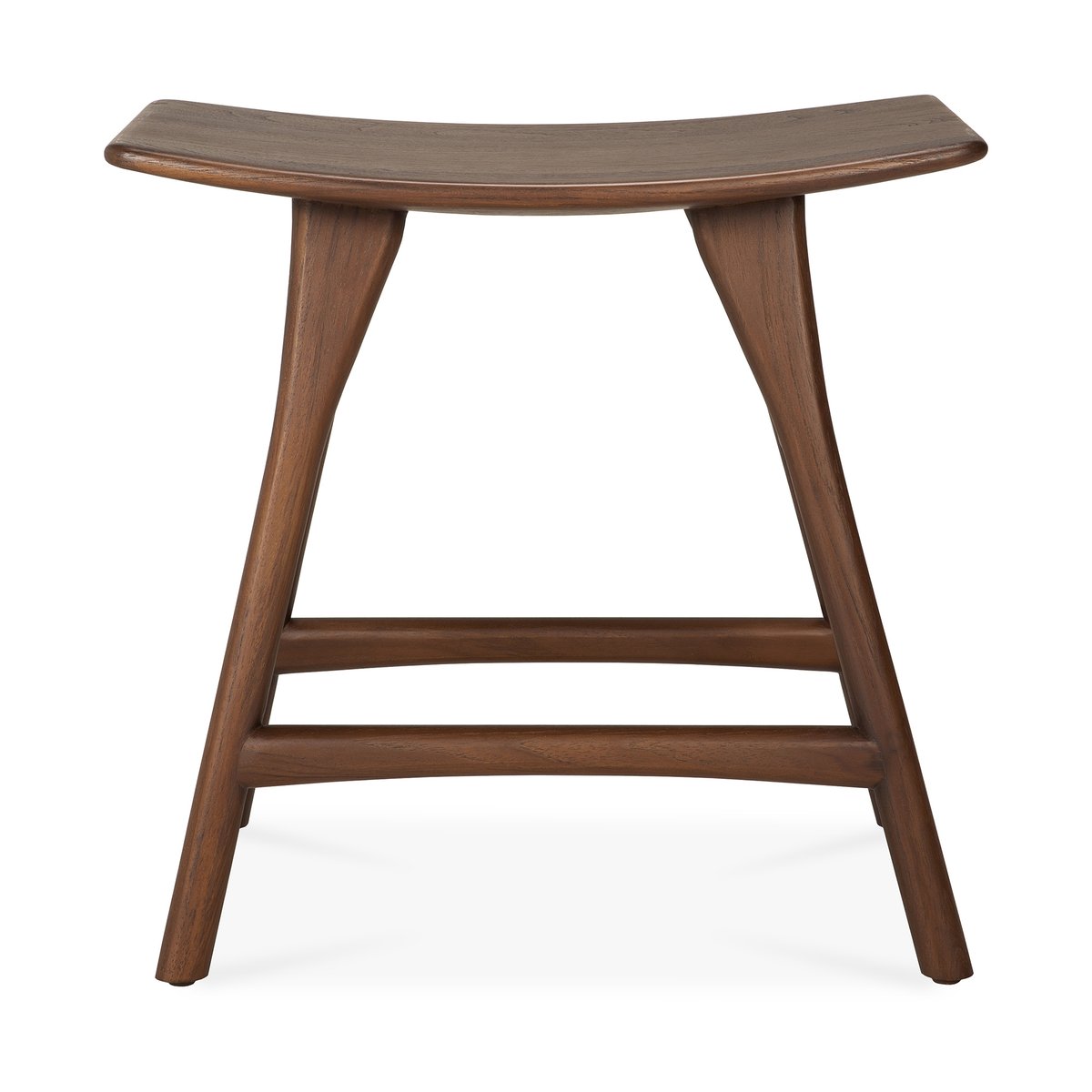 Ethnicraft Osso pall 48x50 cm Lackad teak brown | Skandinavisk Design | Pallar | Brun