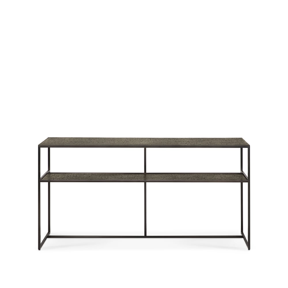 Ethnicraft Pentagon konsolbord 75x150 cm Whisky-Black metal