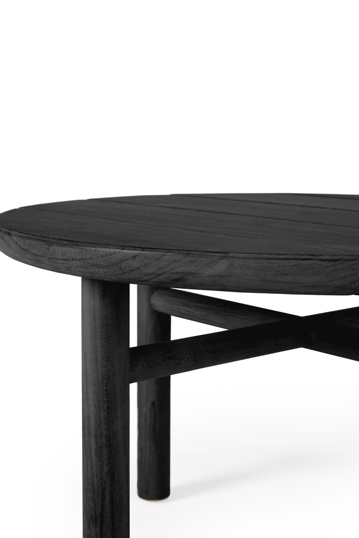 Quatro outdoor soffbord svartbetsad teak, Ø95 cm Ethnicraft