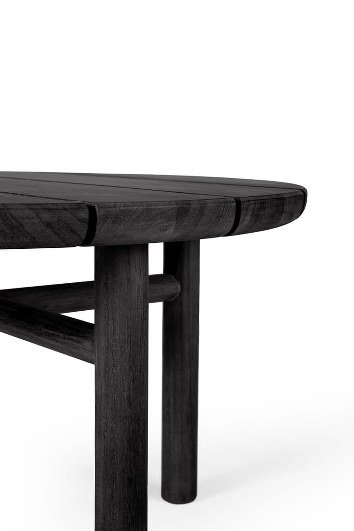 Quatro outdoor soffbord svartbetsad teak, Ø95 cm Ethnicraft