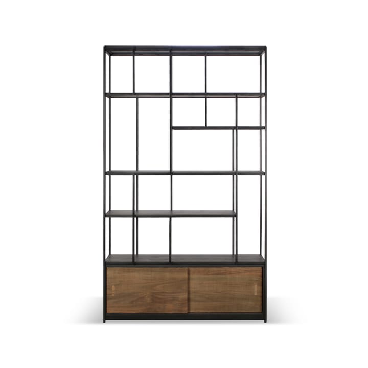 Studio Rack hylla 205x120 cm - Teak med 2 dörrar - Ethnicraft