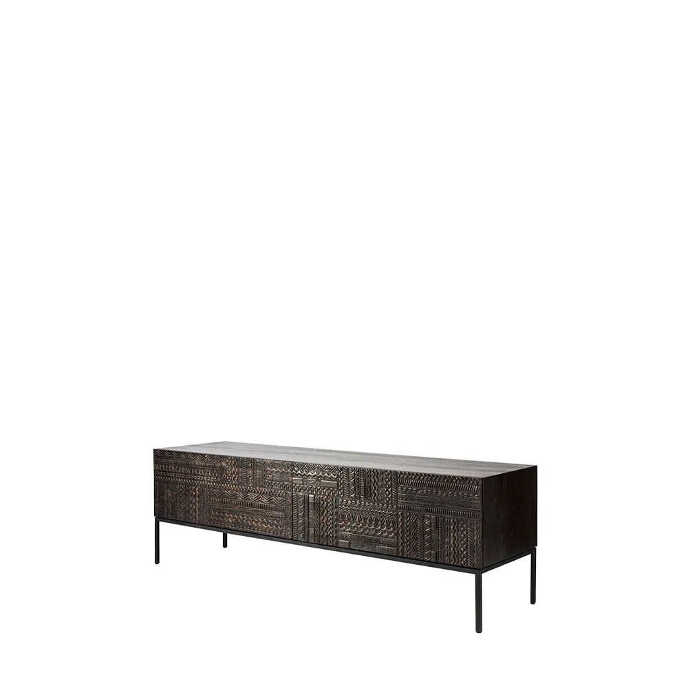Tabwa mediabänk, Svart teak 51x160 cm Ethnicraft