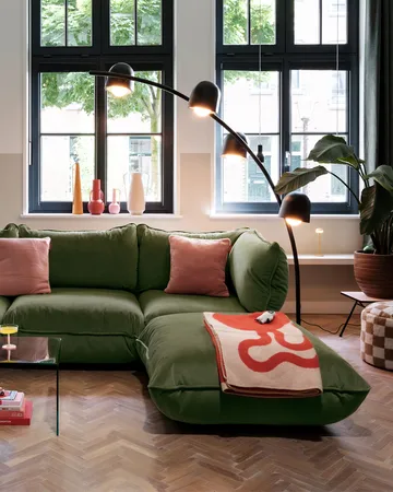 Fatboy Sumo modul pall - Velvet recycled deep green, 108x108x44 cm - Fatboy