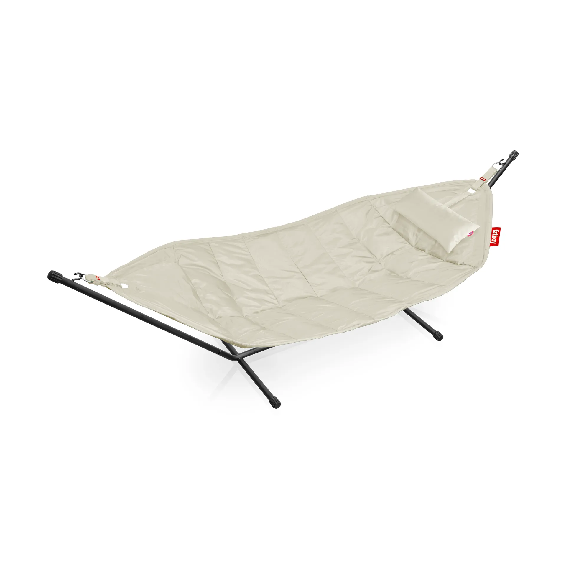 Headdemock hängmatta, Cream, inkl. ställning svart + nackkudde Fatboy