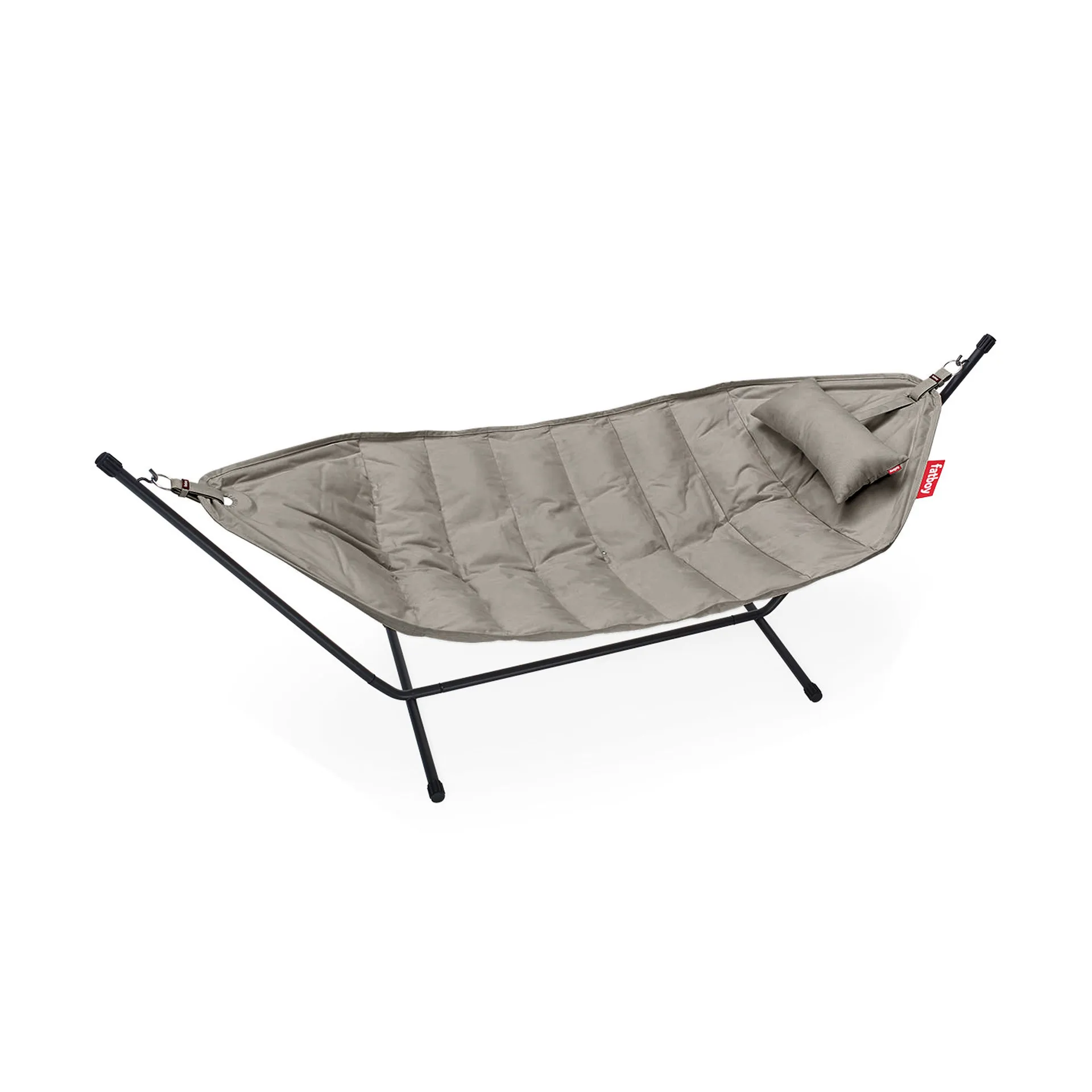 Headdemock Superb Deluxe hängmatta inkl. ställning, Grey taupe-black inkl. nackkudde Fatboy