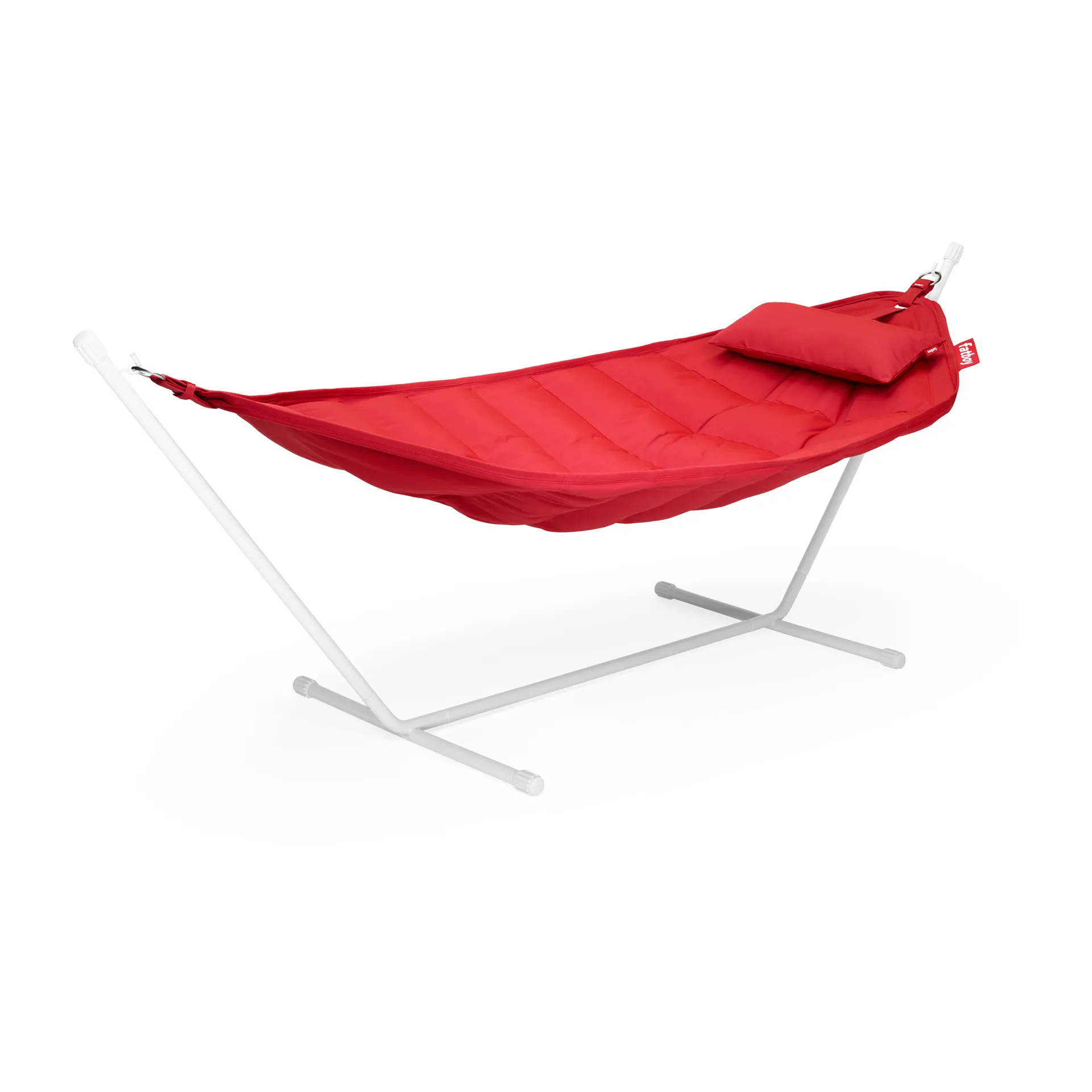 Headdemock Superb hängmatta inkl. nackkudde, Red-light grey inkl.ställning Fatboy