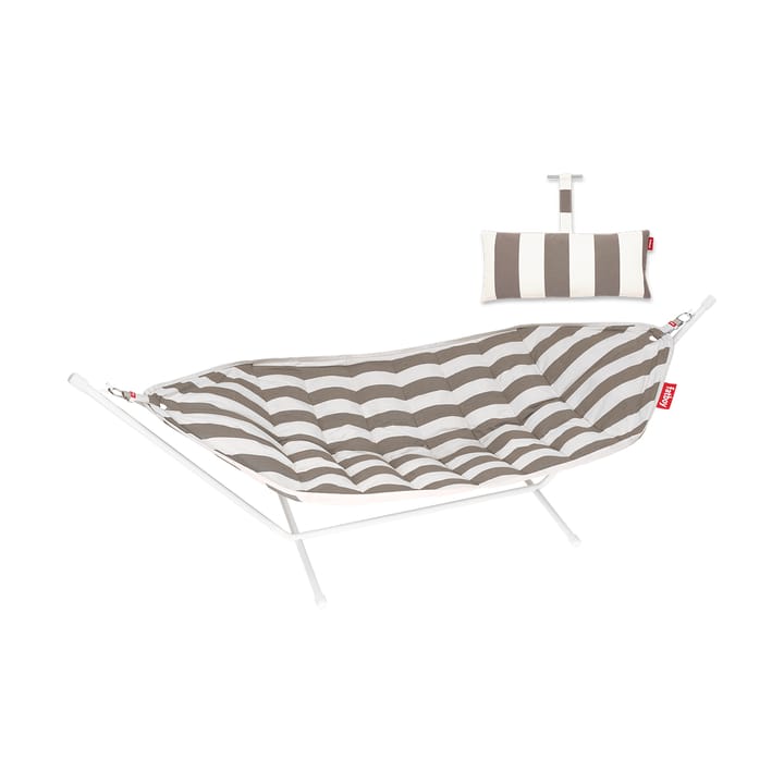 Headdemock Superb hängmatta inkl. nackkudde - Stripe cacao-light grey rack - Fatboy