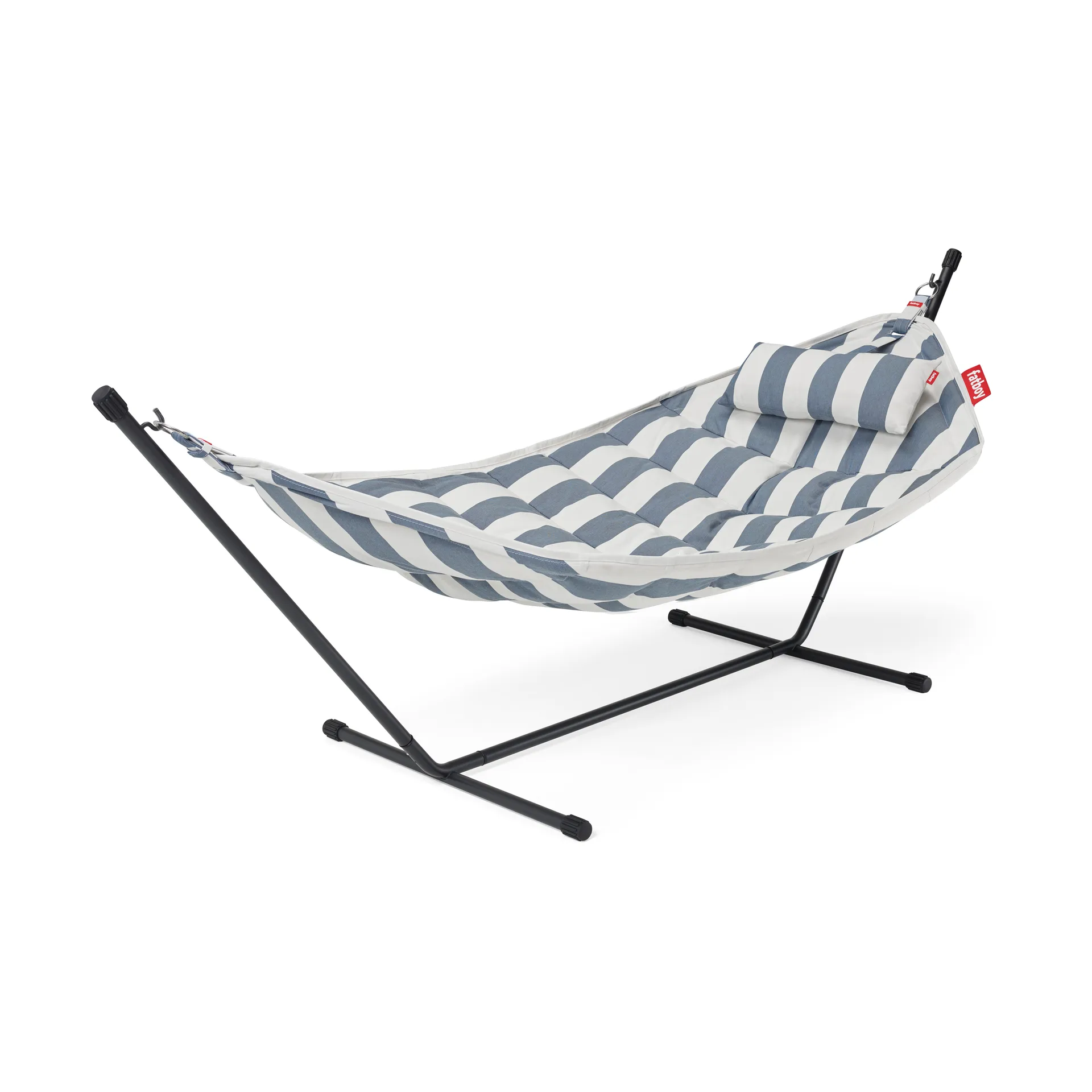 Headdemock Superb hängmatta, Ocean blue-stripe-inkl ställning Fatboy