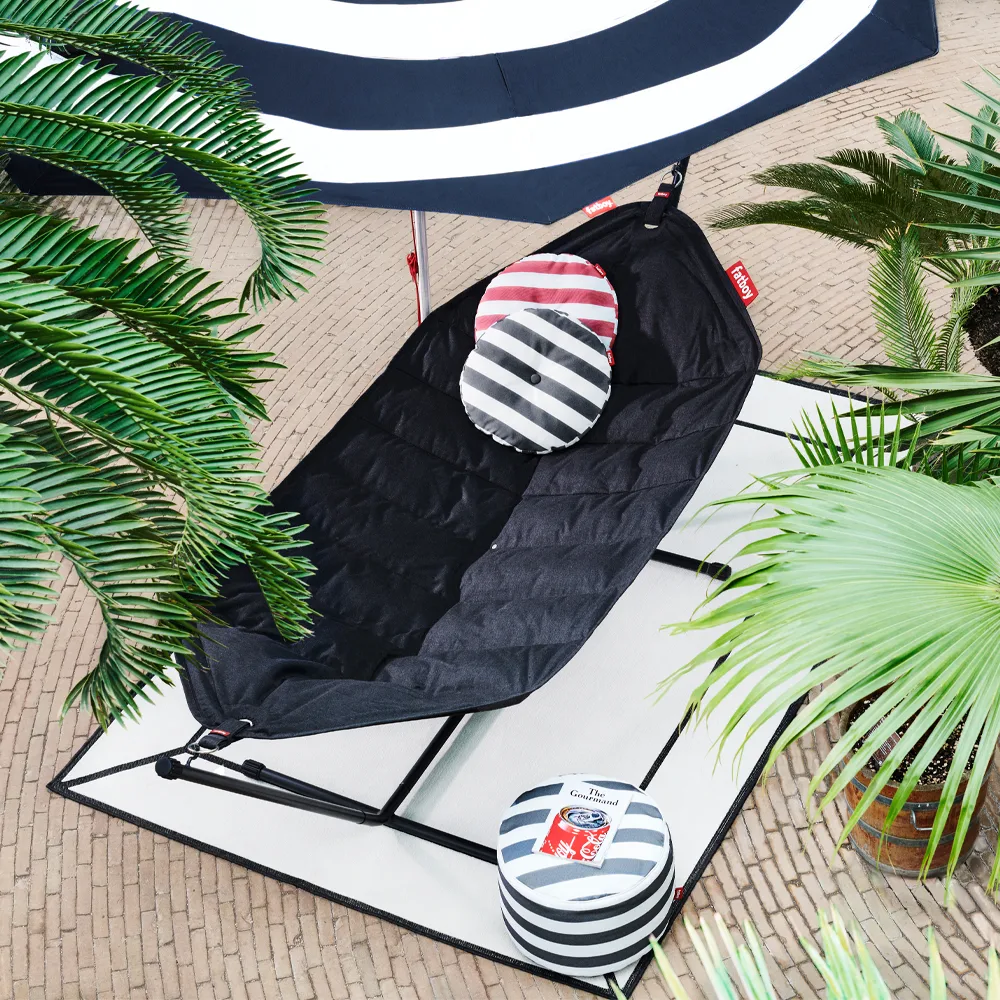 Headdemock Superb hängmatta, Storm blue-inkl. ställning-light grey Fatboy